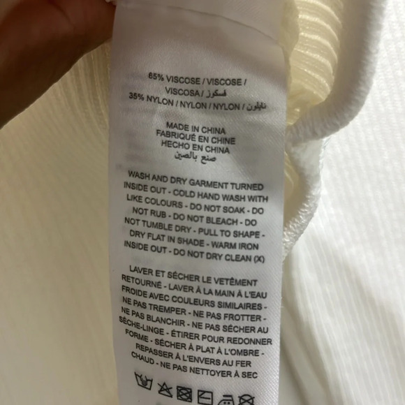 Revolve Significant Other Dacia Knit Long Sleeve Cropped Top in Cream Sz 4 - Picture 7 of 11